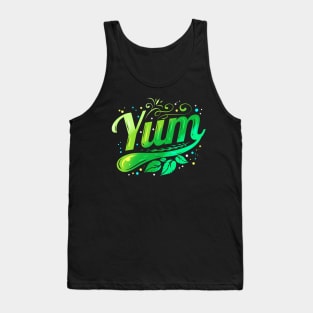 Green Leaves Yum Logo for Vegetarian - Go Vegan Tank Top